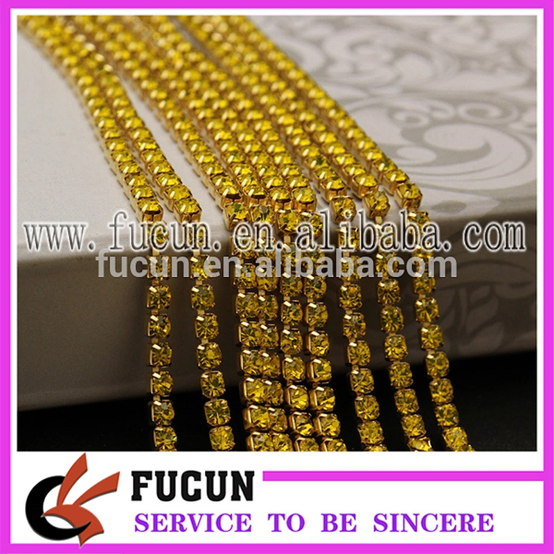 2 rows crystal diamond rhinestone cup chain trimming closed strass chain chaton cup chain