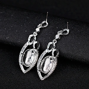 Art Deco Bridesmaid Teardrop Glass Rhinestone Earrings