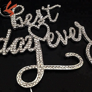 Best Day Ever Wedding Cake Topper Crystal Rhinestone cake topper