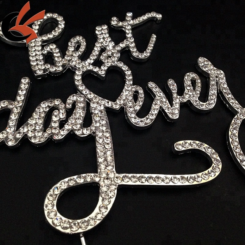 Best Day Ever Wedding Cake Topper Crystal Rhinestone cake topper