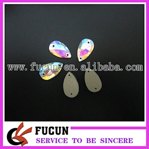 17*28mm sew on tear drop crystal glass stone for wedding dress decoration