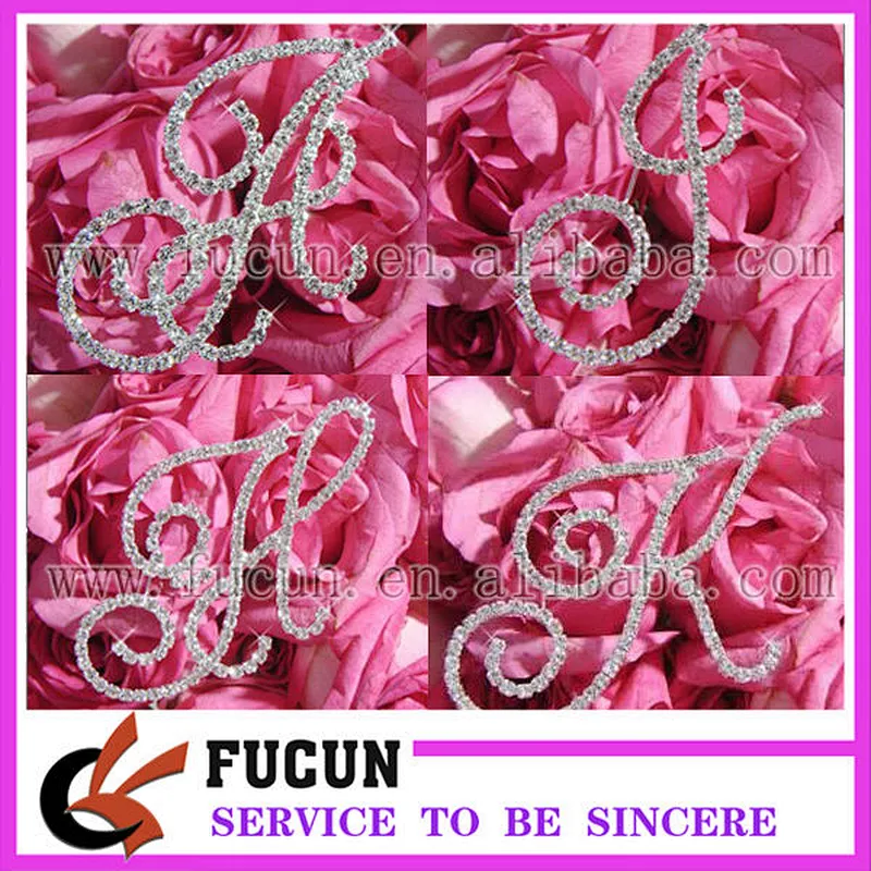 Crystal rhinestone letter Bouquet Jewelry Picks