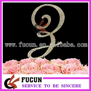 Hot Sale Frozen Wedding Favors Letter Rhinestone Cake Toppers