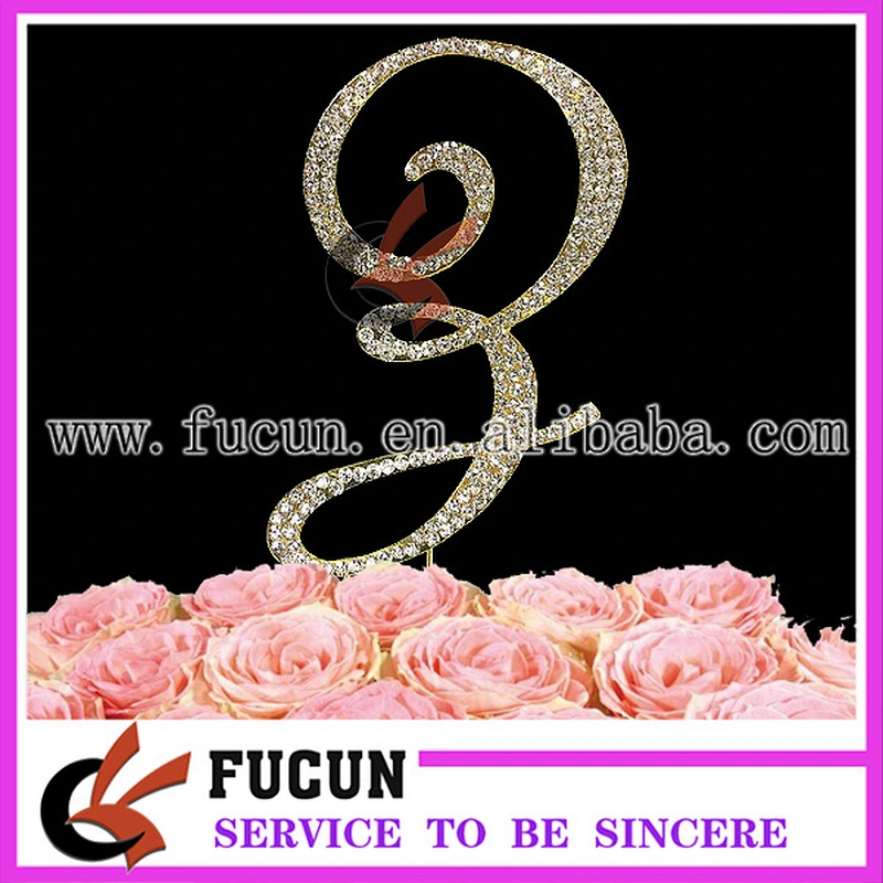 Hot Sale Frozen Wedding Favors Letter Rhinestone Cake Toppers