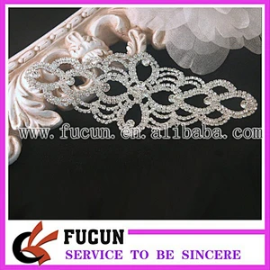 Bridal Sash Crystal Rhinestone Applique Embellishment Sewing Motif