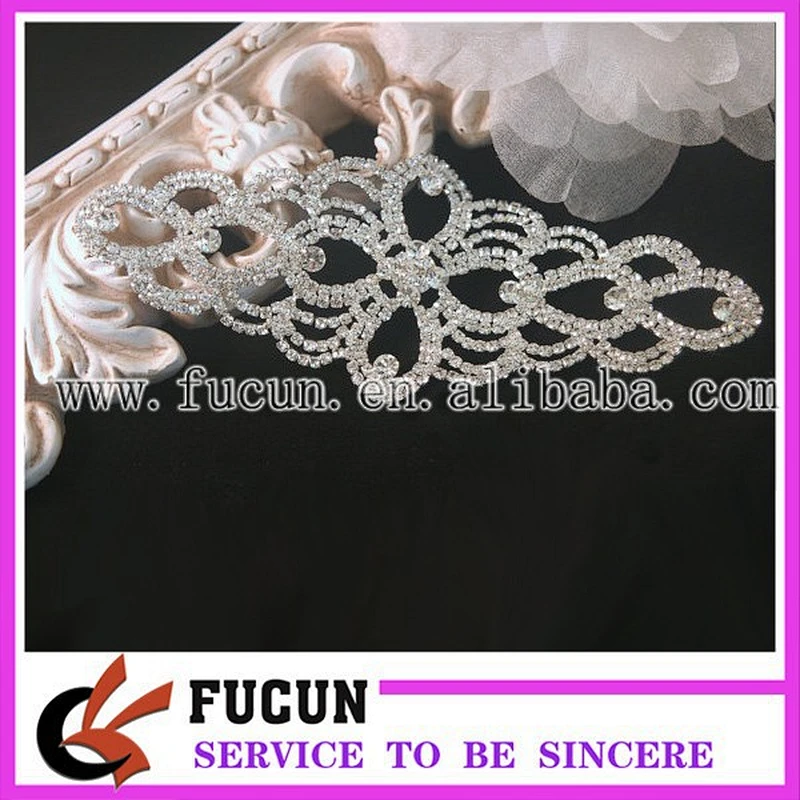 Bridal Sash Crystal Rhinestone Applique Embellishment Sewing Motif