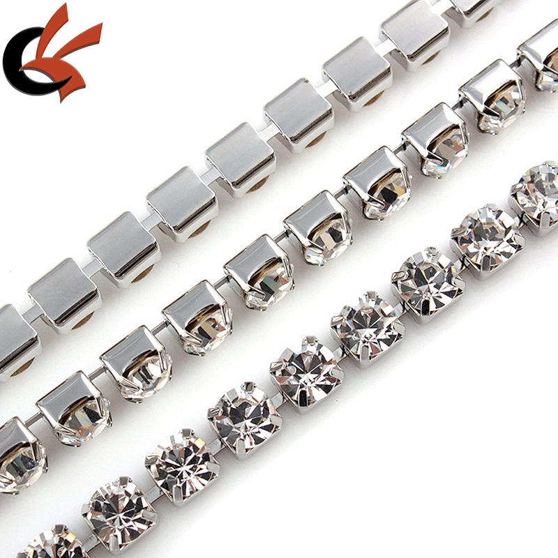 wedding cake decoration crystal beaded silver rhinestone chain