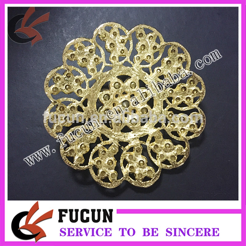 Factory Handmade Gold Base Rhinestone Flower Brooch Big Crystal Brooch Wholesale