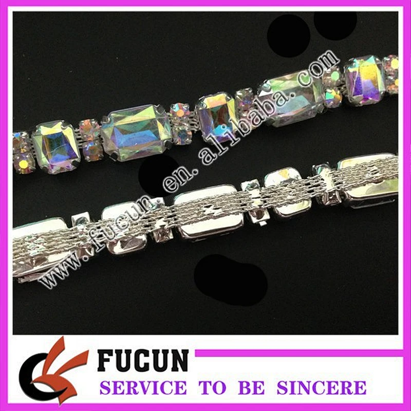 AB crystal rhinestone appliques trims rhinestone chain rhinestone trimming