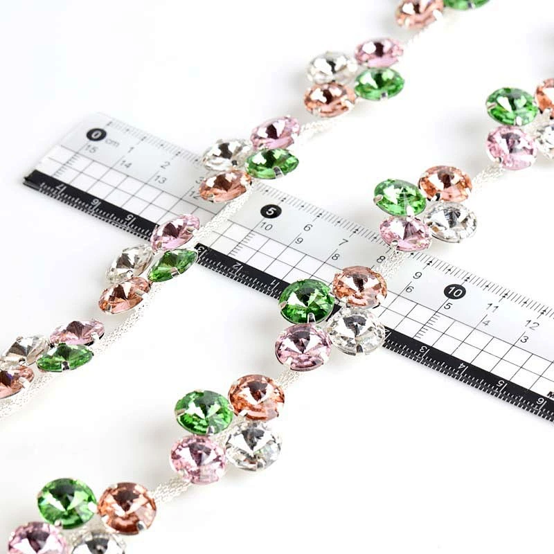 Newest Fancy Crystal Rhinestone Cup Chain trimming for Bridal Dress Decoration