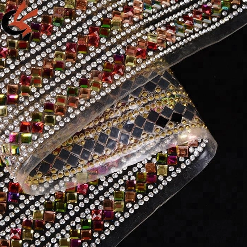 2018 High Quality Hot Fix Resin Rhinestone Mesh Trimming
