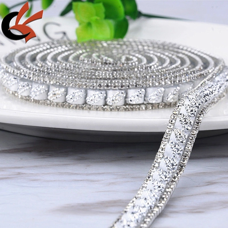 New arrival iron on hot fix rhinestone trimming banding for shoes decoration garment bags