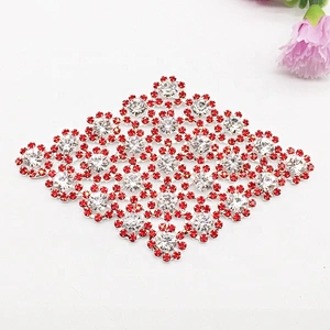 Wholesale attractive large square flat back rhinestone red crystal embellished applique for decoration