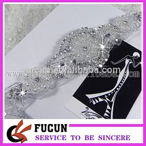 high quality iron on rhinestone appliques for wedding garment accessories