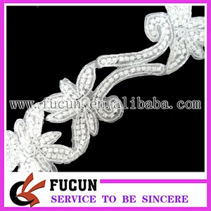 Rhinestone Applique Trimming Crystal Appliques For Wedding Dresses/Fashion Headband patches Designs