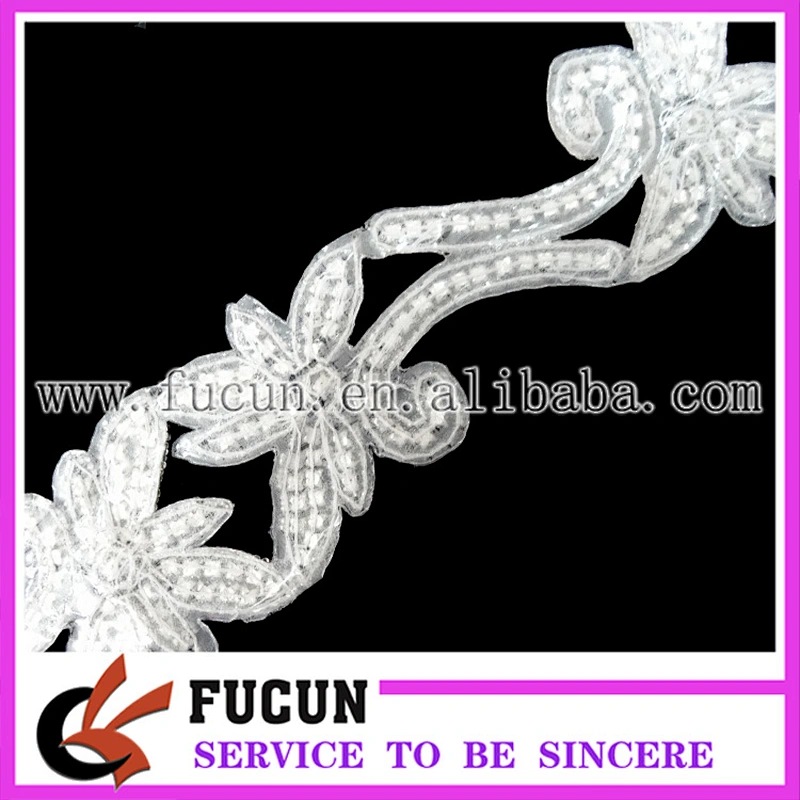 Rhinestone Applique Trimming Crystal Appliques For Wedding Dresses/Fashion Headband patches Designs