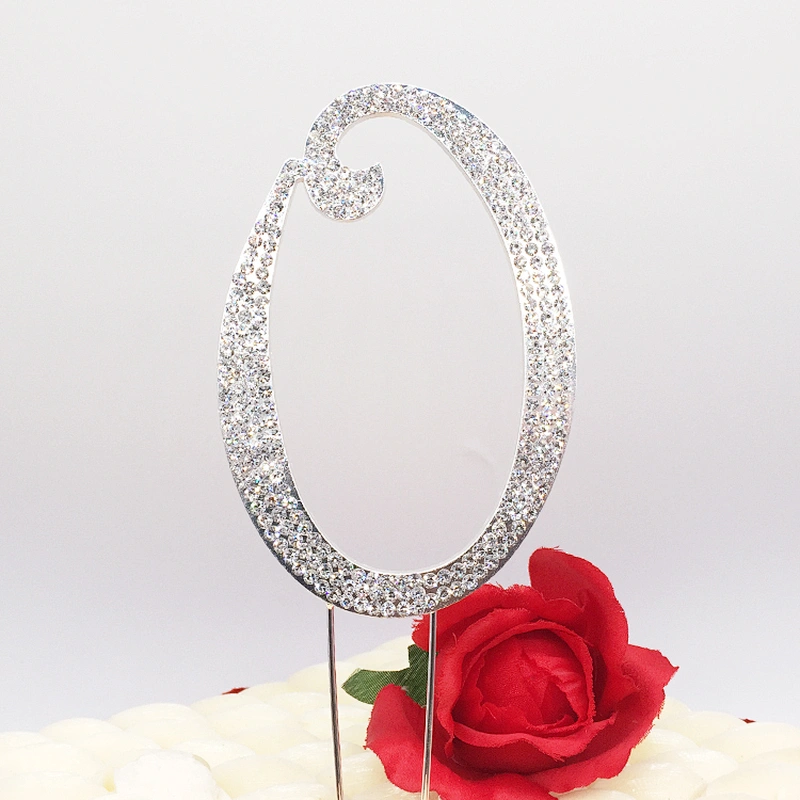 Crystal rhinestone figure wedding number cake topper for wedding table cake decoration