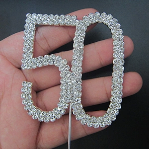 Crystal Rhinestone Shinning Number Cake Topper Birthday Cupcake Decorations