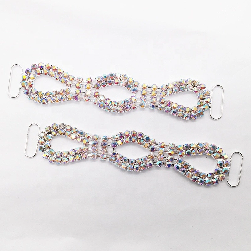 Customize bling rhinestone ab designs women crystal pave bikini connector