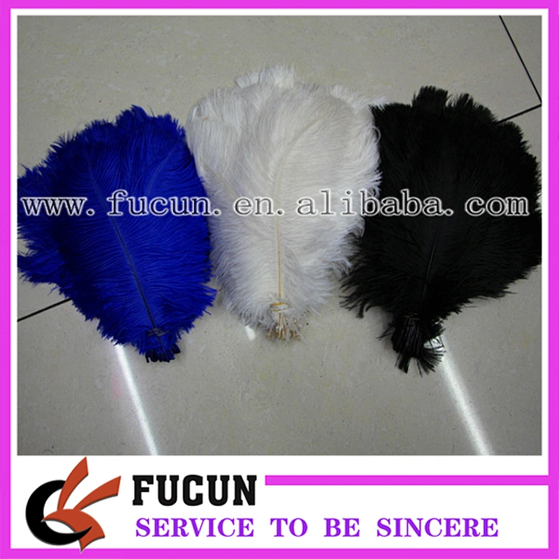 Hot sale artificial dyed pattern black ostrich feathers for carnival costumes