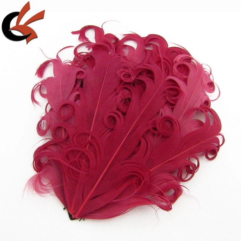 Fashion goose curly feather pad in black