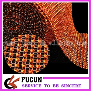 24 Rows wholesale plastic rhinestone mesh trimming
