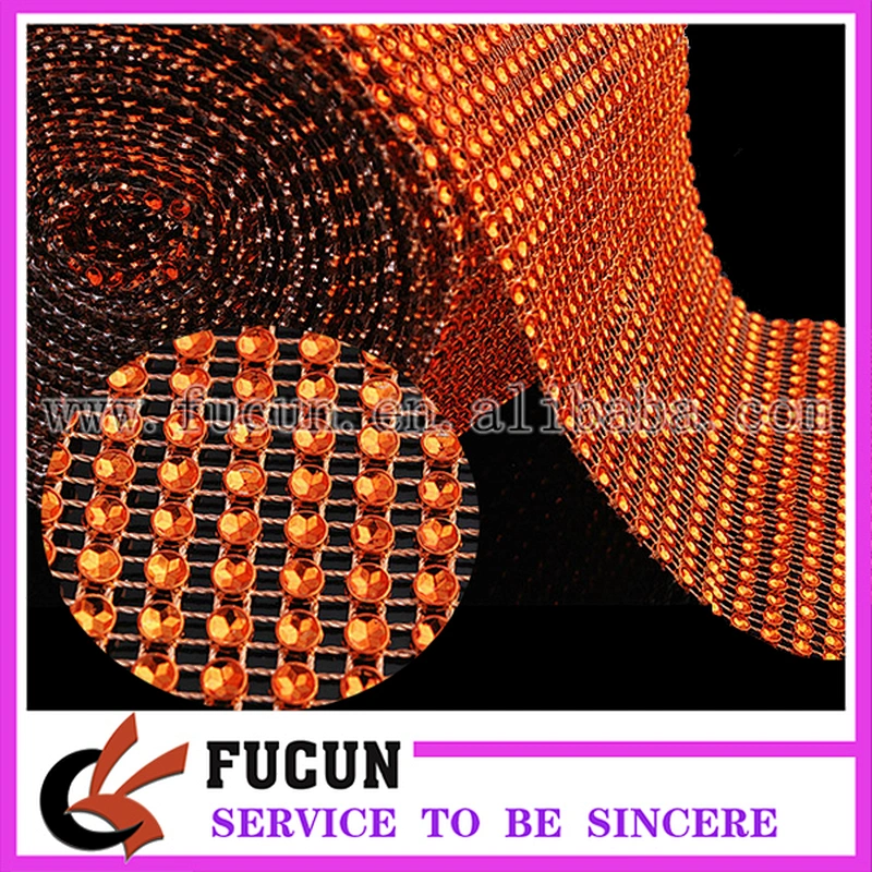 24 Rows wholesale plastic rhinestone mesh trimming