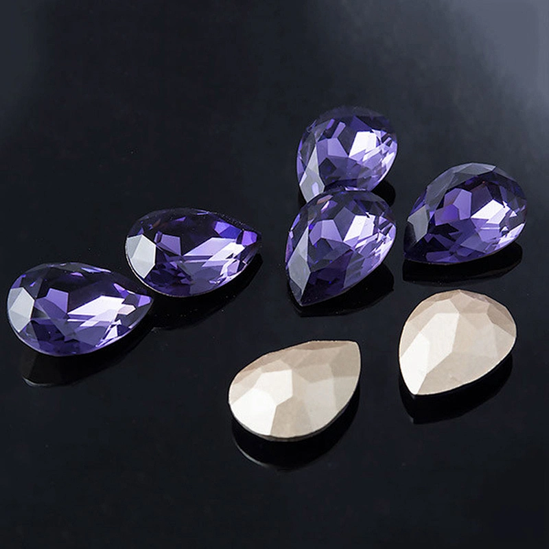 Best Price Machine Cut Blue Navette Crystal Fancy Stone For Jewelry Decoration