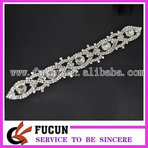 Crystal Rhinestone Chain Applique Trim Bridal Dress Sewing Crafts