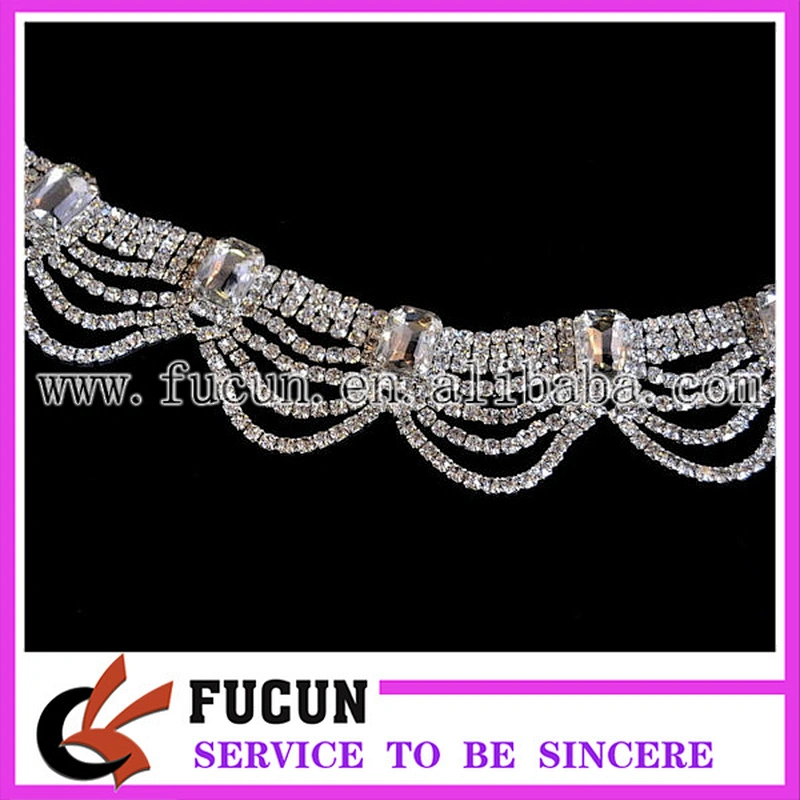 Sparkle Clear Crystal Costume Applique Sewing Trim Rhinestone Trim