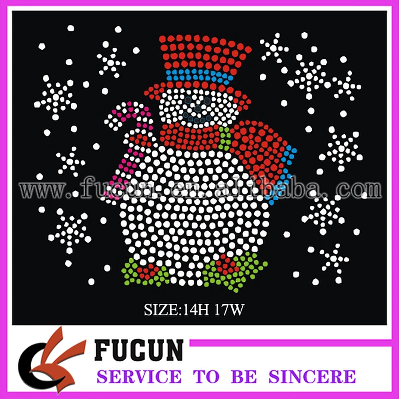 Alibaba Wholesale Christmas Iron On Hot Fix Rhinestone Transfer Motif