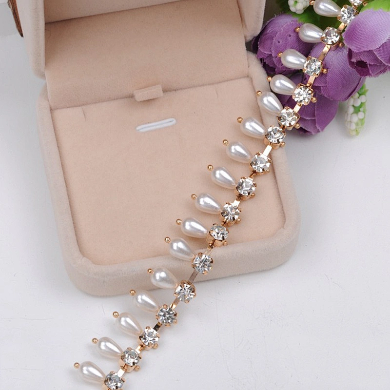 Wedding Waist Belt Beaded Rhinestone Trims/Headband Pearl Beaded Trims Chain