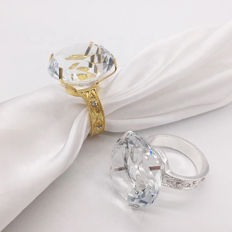 fashion metal holder crystal rhinestone diamond napkin ring for weddings