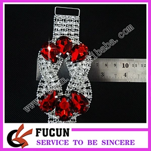 Bling Bling AB Crystal Large Water Drop Glass Crystal Rhinestone Bikini Connectors