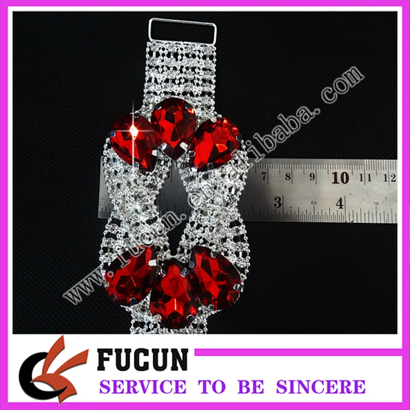 Bling Bling AB Crystal Large Water Drop Glass Crystal Rhinestone Bikini Connectors