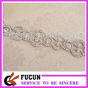 Sparkling rhinestone bridal applique crystal rhinestone diamante strass rhinestone trimming