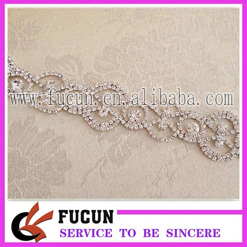Sparkling rhinestone bridal applique crystal rhinestone diamante strass rhinestone trimming