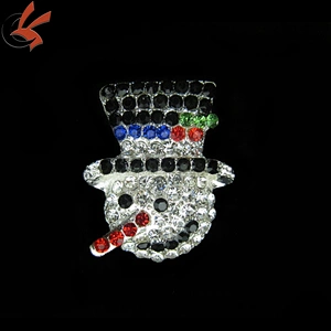 hot sale rhinestone snowman brooch for Christmas decoration