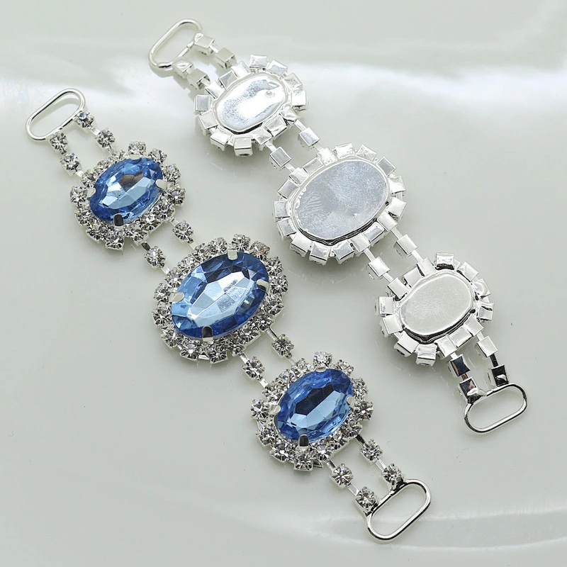 fashion 95mm colorful rhinestone bikini connector for Swimwear Metal Accessories