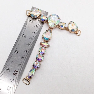 Fashion Ladies Africa/Italy Dress Shoes AB Crystal Rhinestone Sandal Shoe Ornament
