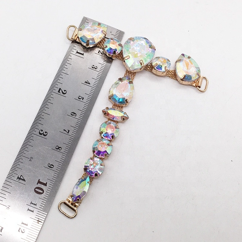 Fashion Ladies Africa/Italy Dress Shoes AB Crystal Rhinestone Sandal Shoe Ornament