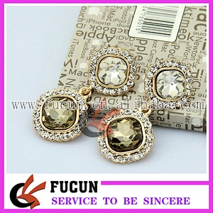 latest fashion design dubai gold plated rhinestone earrings jewelry China wholesale
