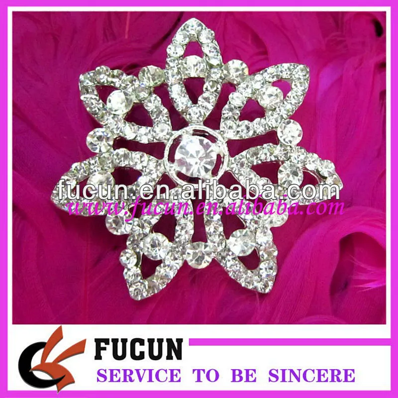 wholesale silver wedding flower crystal rhinestone brooch with brooch pin