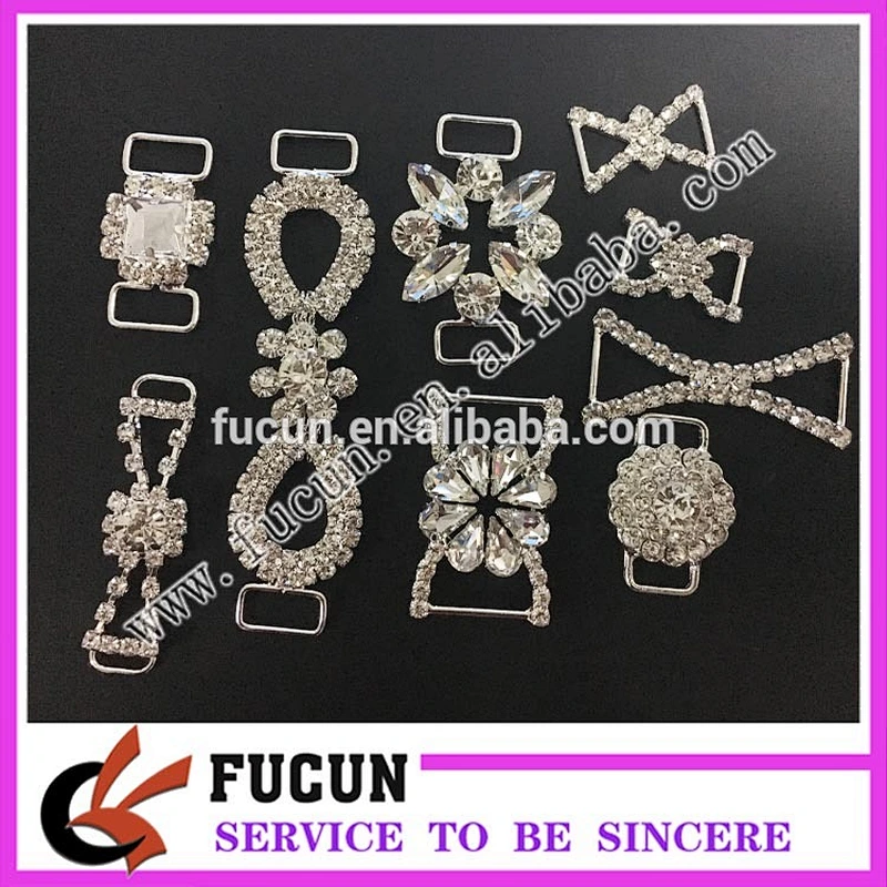 headband supplies silver Rhinestone clasp headband bikini connecter