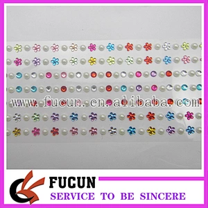 Self adhesive pearls and rhinestone stickers