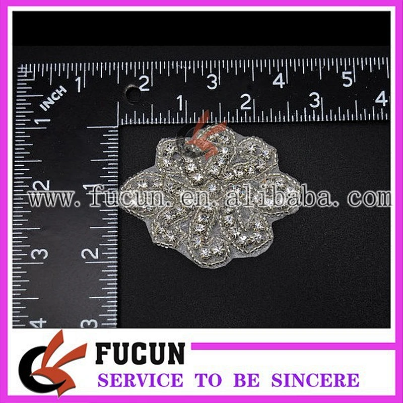 Faux Flower Beaded Rhinestone Crystal Wedding Bridal Garter Craft Applique