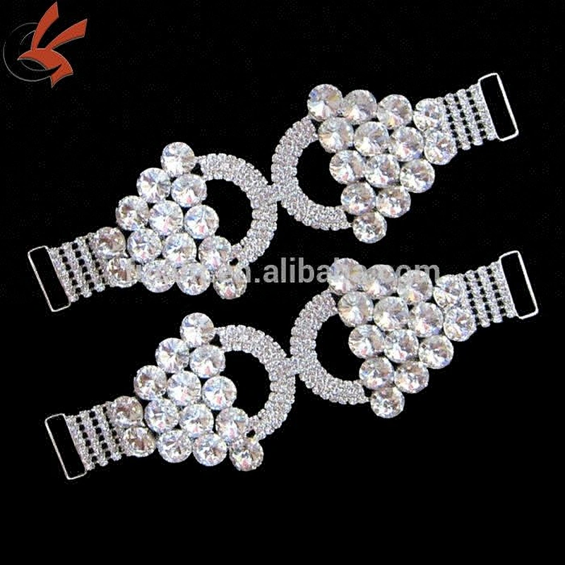 Luxurious platong gold sparkly crystal rhinestone swimwear bikini connector