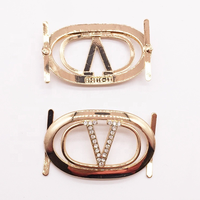 Guangzhou shoes market men luxury logo shoelace charms shoe buckle accessories wholesale