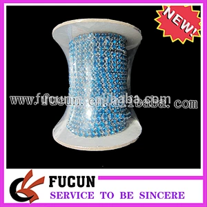 single row rhinestones chain DMC blue rhinestone trims diamante cup chain rhinestone in roll for sale