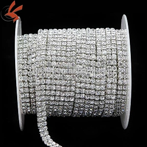 ss16 4 rows close clear rhinestone cup chain